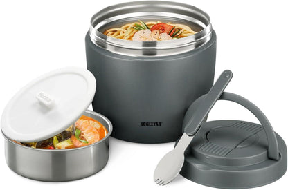 Thermobehälter 970ml mit Deckel, Edelstahl, Auslaufsicher, Lunchbox