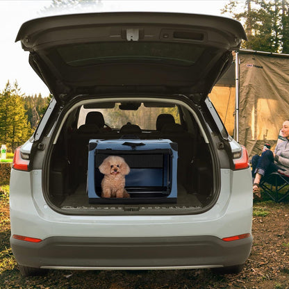 Faltbare Hundebox mit Stoffbezug – Sicher & Komfortabel für Reisen