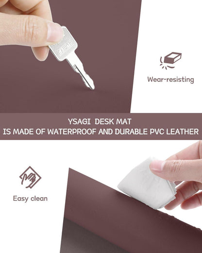 Großes Schreibtischunterlage Mousepad Leder Rutschfeste 80x40cm Rotbraun