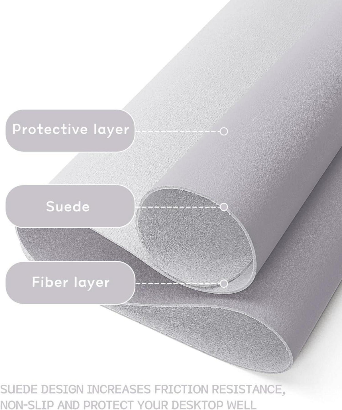 Großes Mauspad mit Leder, Wildleder, Multifunktionales Office Mousepad