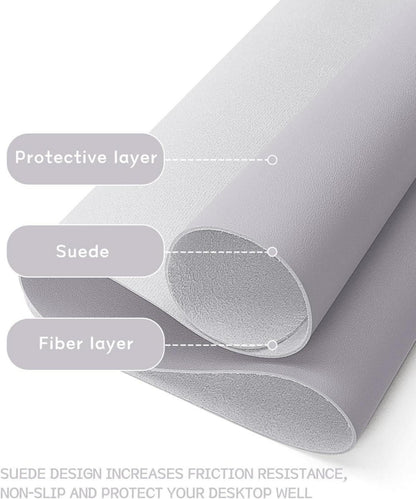 Großes Mauspad mit Leder, Wildleder, Multifunktionales Office Mousepad