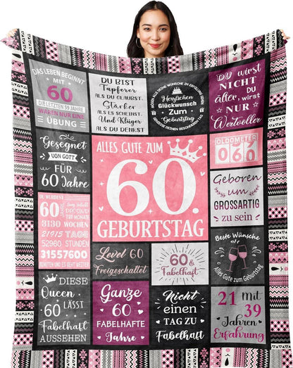 Deko Flanelldecke Geburtstag Frau Geschenk 150x130CM