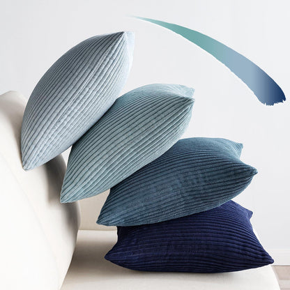 Kord Kissenbezug 4er Set 45x45 cm Dunkelblau Sofakissen Hülle