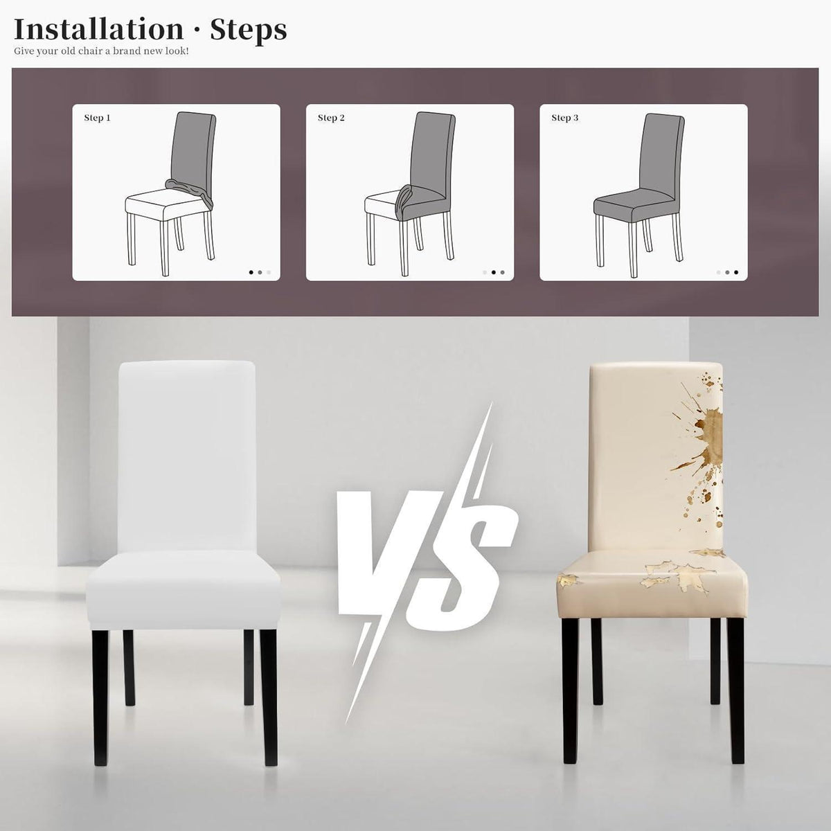 Stuhlhussen 4er Set – Moderne Stretchbezüge für Esszimmerstühle