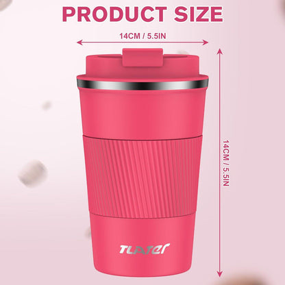 Isolierter Edelstahl Kaffeebecher to go - Geschenk mit 380ml Kapazität