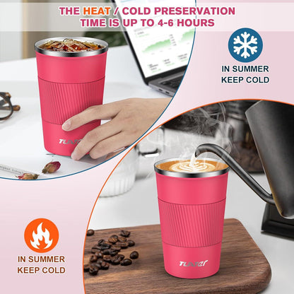 Edelstahl Kaffeebecher 380ml Isoliert Thermobecher To Go Auslaufsicher