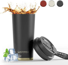 Kaffeebecher to go Thermobecher mit Strohhalm und Deckel
