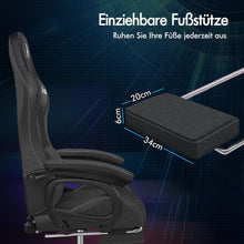 Gaming Stuhl mit 8-Punkt Massage RGB LED-Licht, Bürostuhl