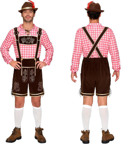 Grünes Bayerisches Oktoberfest-Herrenkostümset Rot Karo