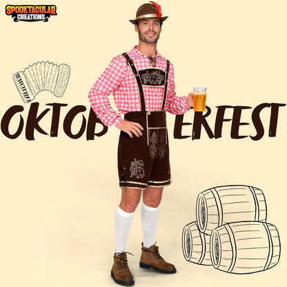 Herren Oktoberfest Kostümset Grün Blau Rot Bayern