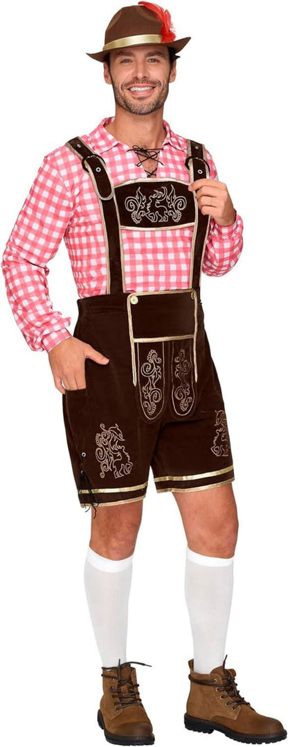 Oktoberfest-Herrenkostümset Grün Blau Rot kariert Männer Halloween Bierfest