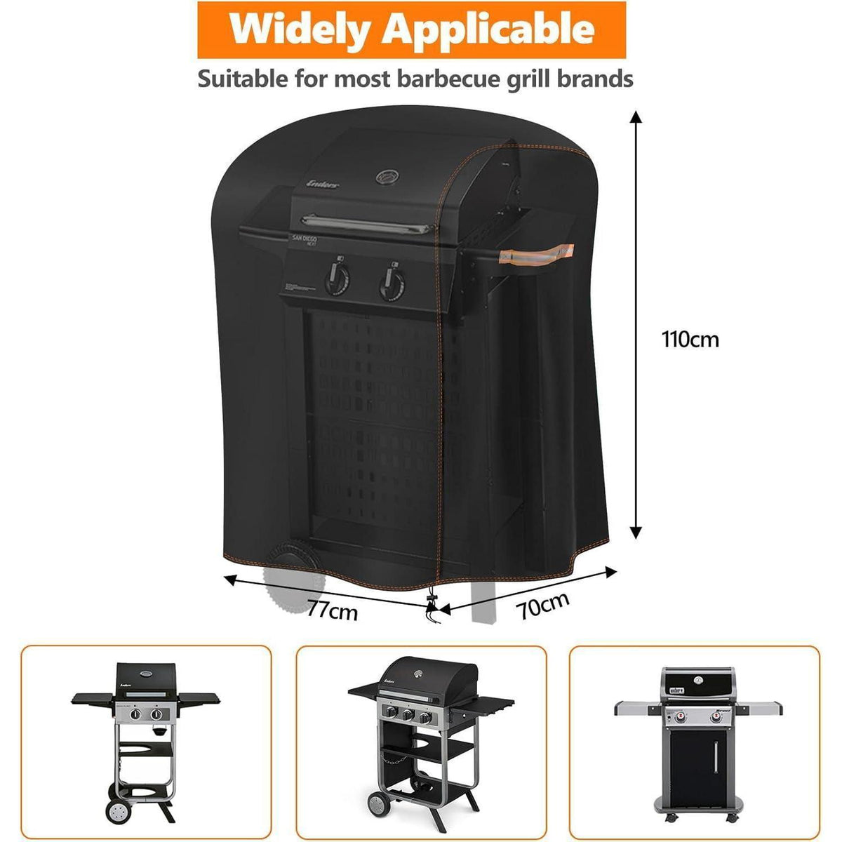 Wetterfeste Grillabdeckung 77x70x110cm – Schutzhülle für Grill