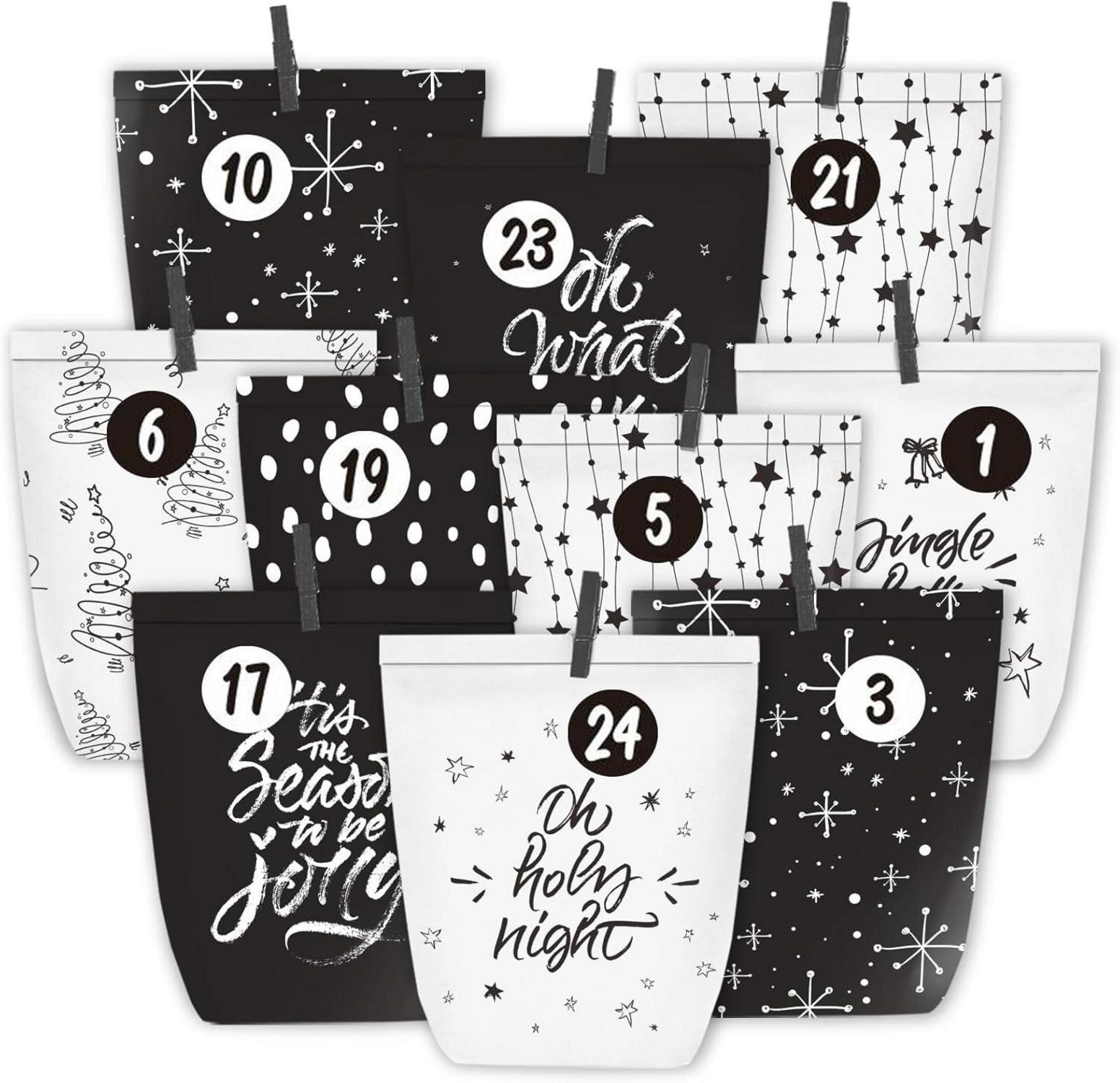 Adventskalender Kraftpapier Weihnachtstüten DIY Set
