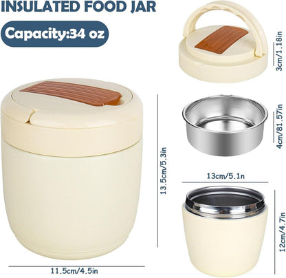 CTDMJ Thermobehälter 1500ml Vakuum Warmhalte Schüssel Edelstahl - Essen