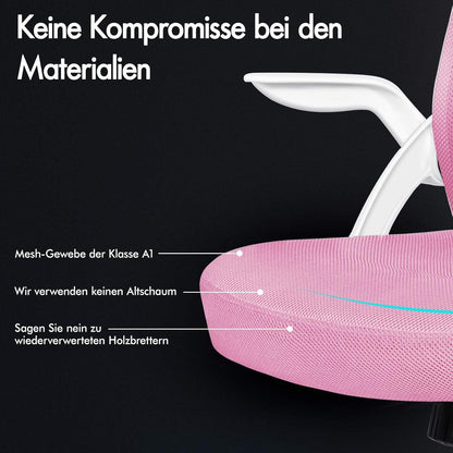Bürostuhl Kopfstütze Lordosenstütze Drehstuhl Heimbüro Rosa