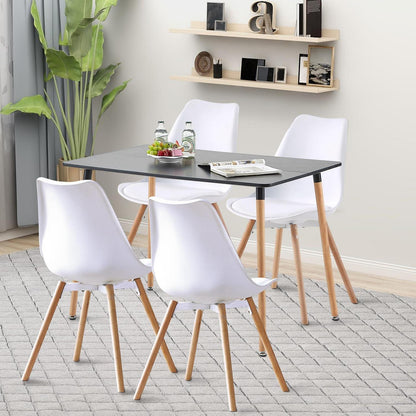 Esszimmergruppe Schwarz-Weiß: Tisch + 4 Stühle