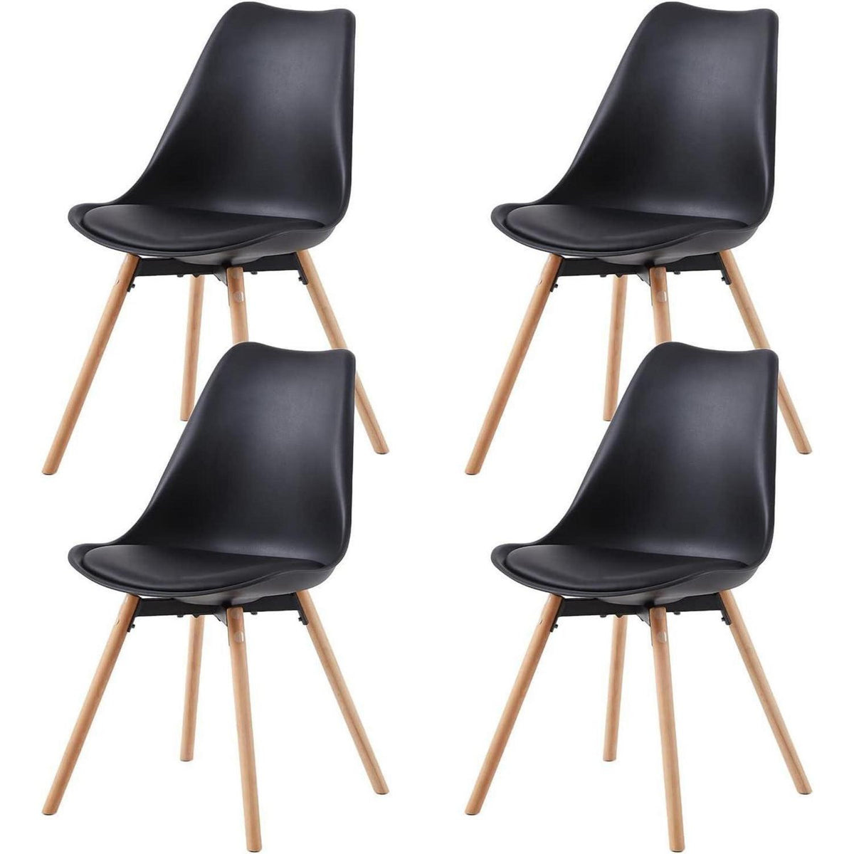Esszimmergruppe Schwarz: Esstisch + 4 Stühle (110x70 cm)