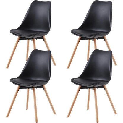 Esszimmergruppe Schwarz: Esstisch + 4 Stühle (110x70 cm)
