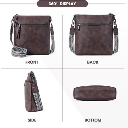 Damen Umhängetasche Mittel Crossbody aus Veganes Leder RFID Schutz