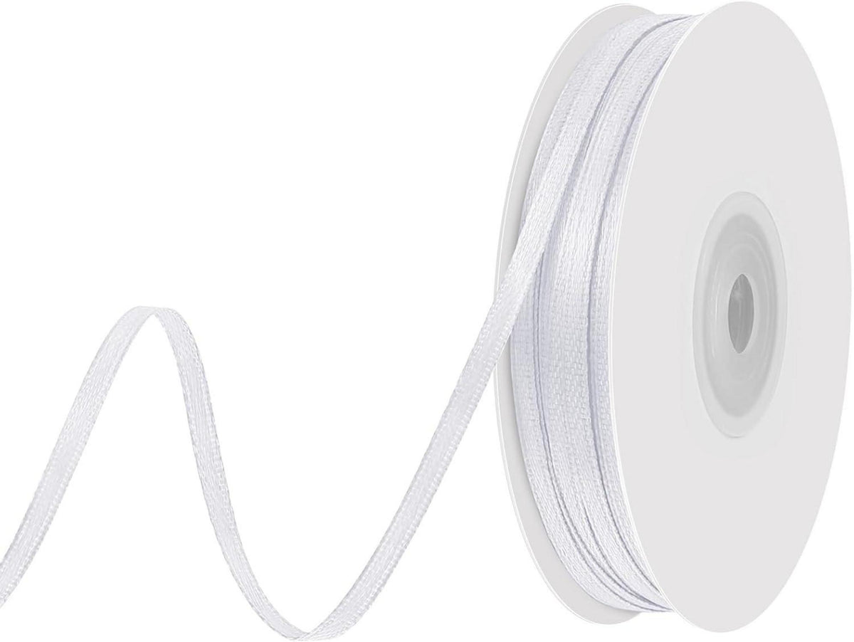 Schleifenband Weiß 91m Satinband 3mm Geschenkband Dekoband Hochzeit