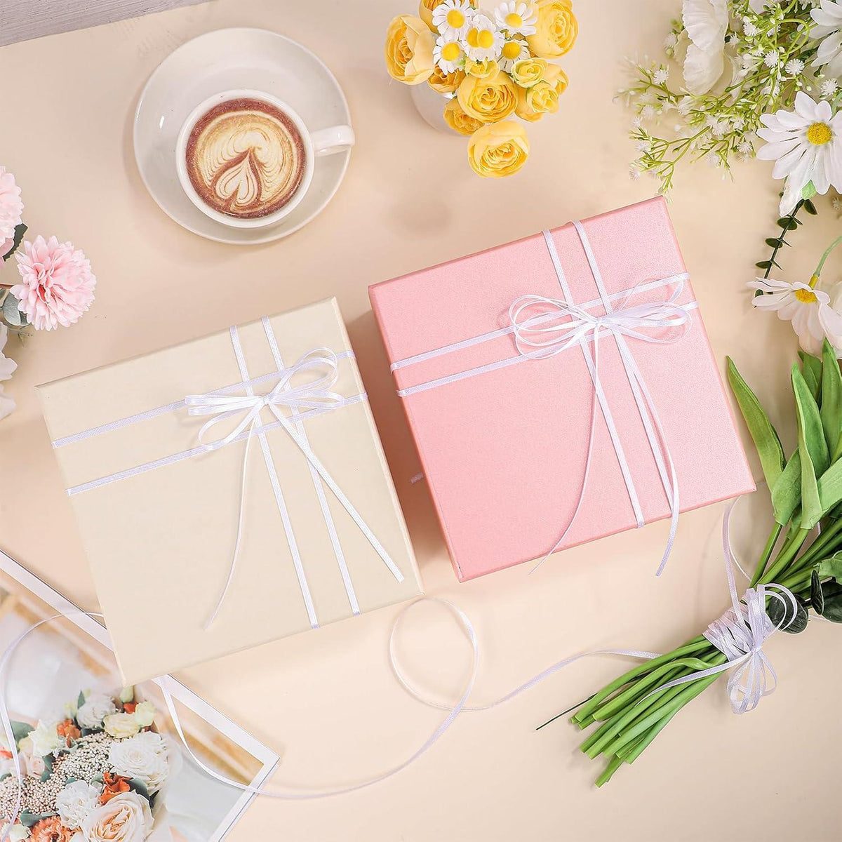 Schleifenband Weiß 91m Satinband 3mm Geschenkband Dekoband Hochzeit