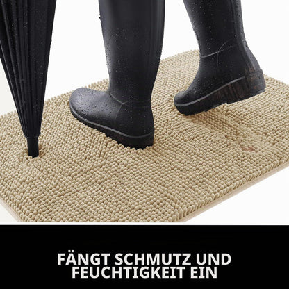 Chenille Fußmatte rutschfest, 50x80 cm, Beige