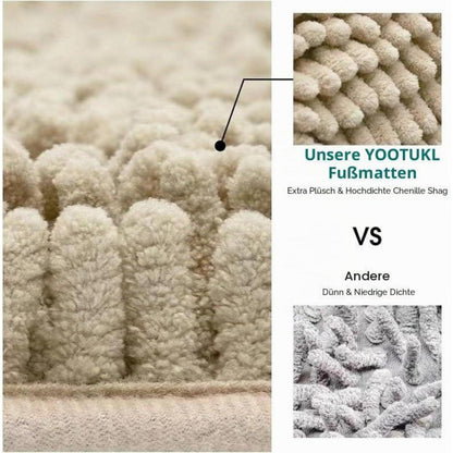 Chenille Fußmatte rutschfest, 50x80 cm, Beige