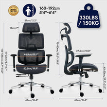 Ergonomischer Bürostuhl Hoher Rücken Lendenwirbelstütze 3D