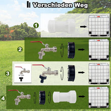 IBC Tank Zubehör Set mit 3/4 Zoll Auslaufhahn & S60x6 Adapter