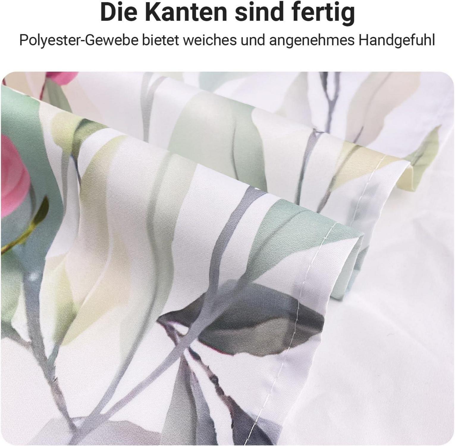 Duschvorhang 240x200cm Klare Blätter beschwerter Saum Polyester Badevorhang