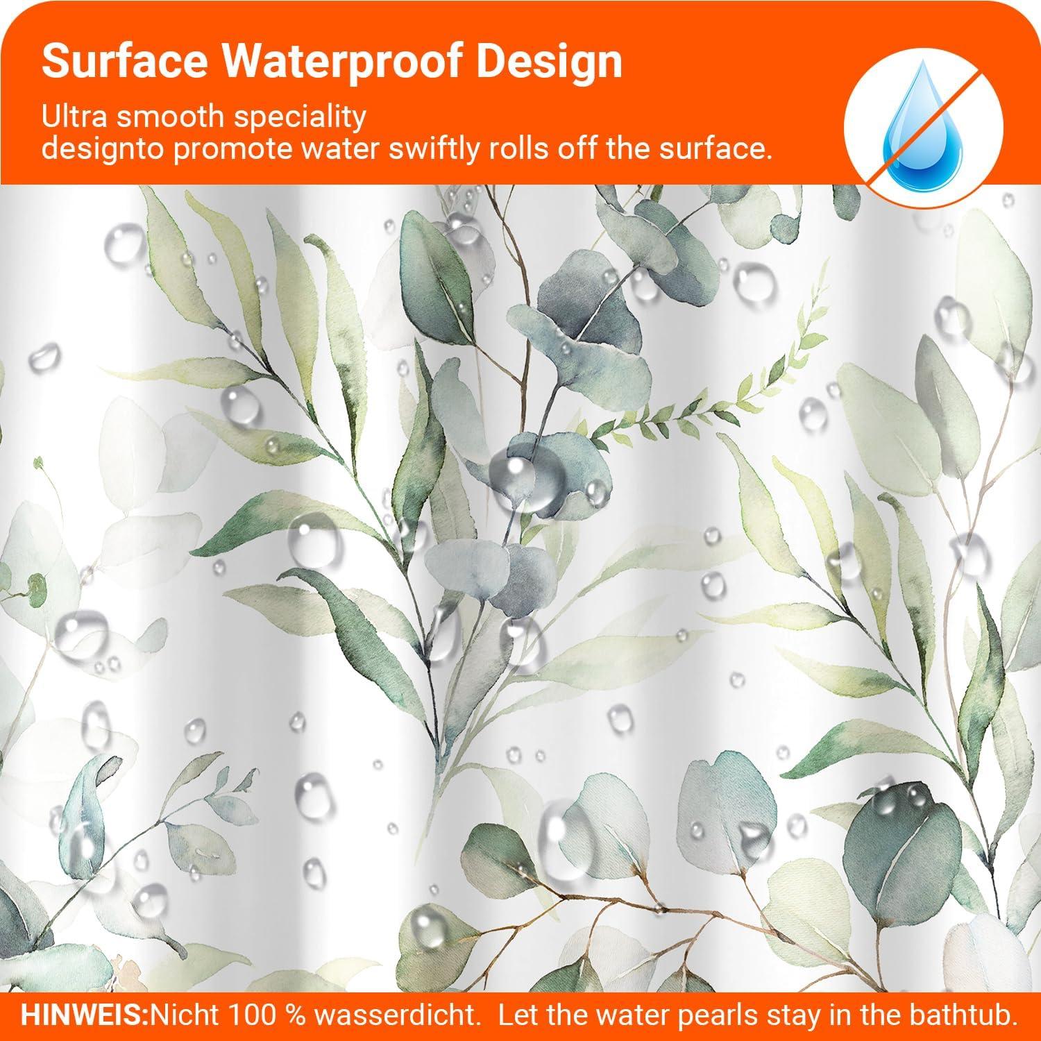 Duschvorhang Blattmuster 240x200cm wasserabweisend