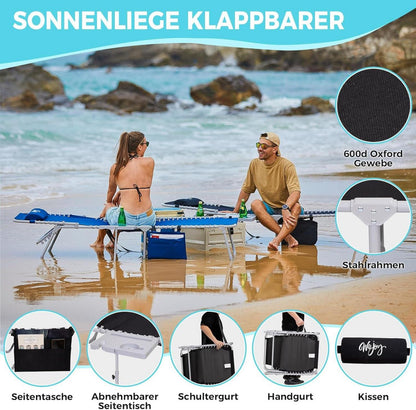 Sonnenliege klappbar Gartenliege verstellbar ergonomisch bis 120KG