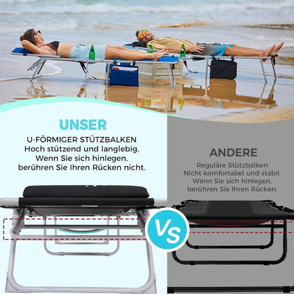 Klappbare Sonnenliege mit 5 Positionen, Verstellbarer