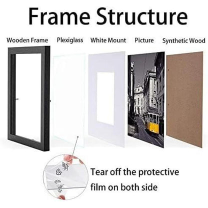 Rahmen Bilderrahmen A4 Holz Plexiglasfenster für