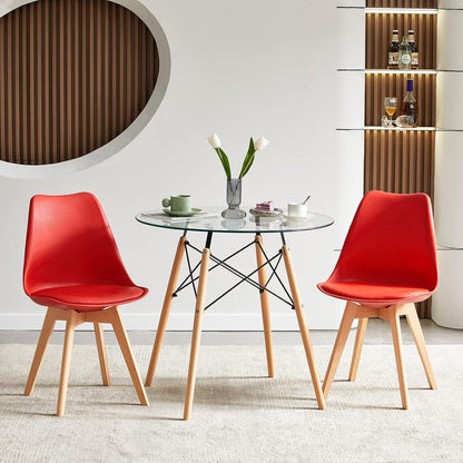 8 Esszimmerstühle Bugholz rot, skandinavisches Design