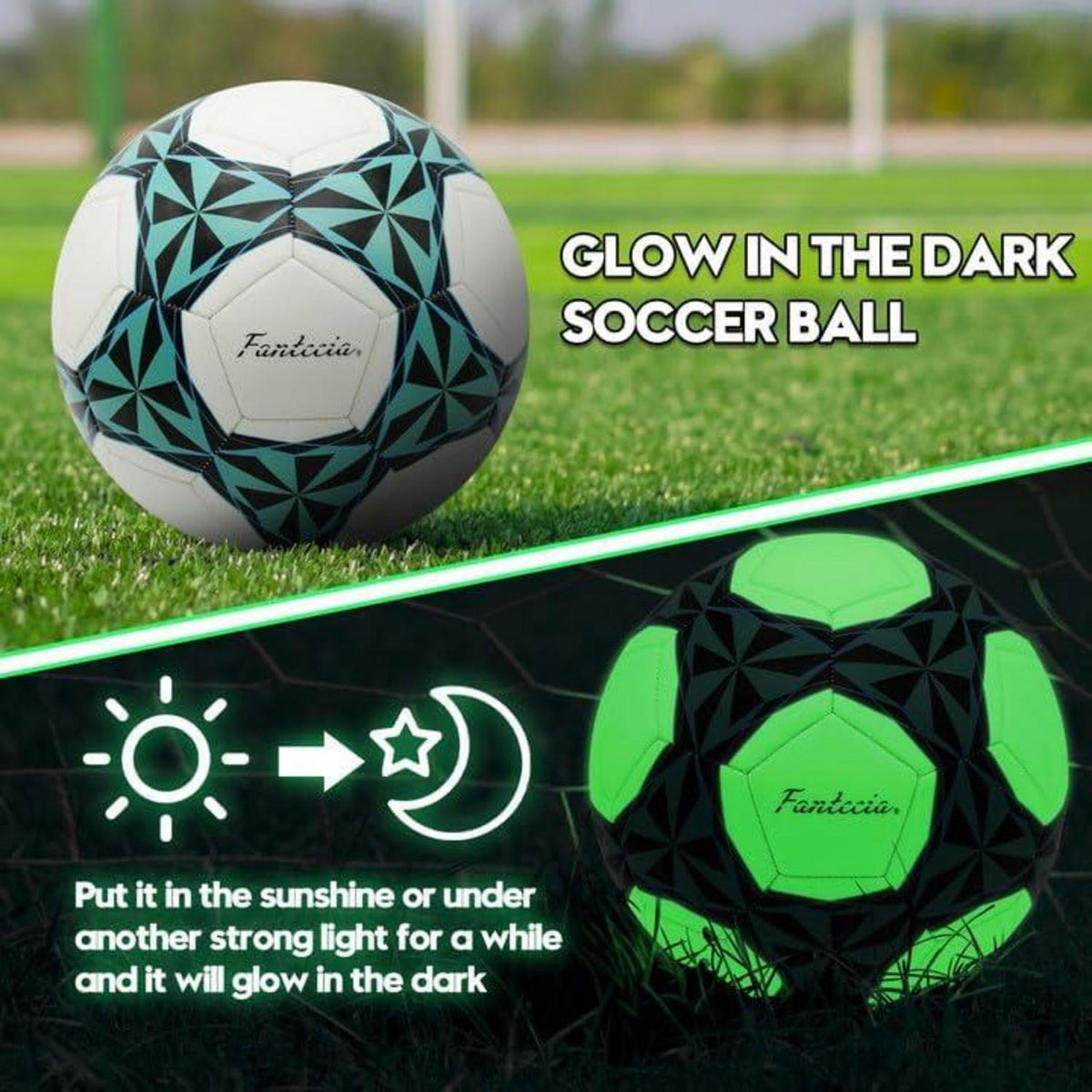 Leuchtender Fußball Größe 5 mit Pumpe und Glow-Technologie