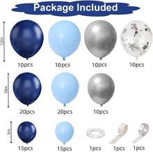 Ballon Girlande Blau Silber 120 Stück für Geburtstag