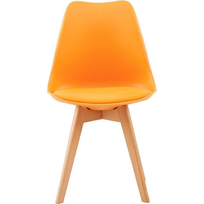 Esszimmerstühle Set 8 – Skandinavisch, Orange, Massivholz