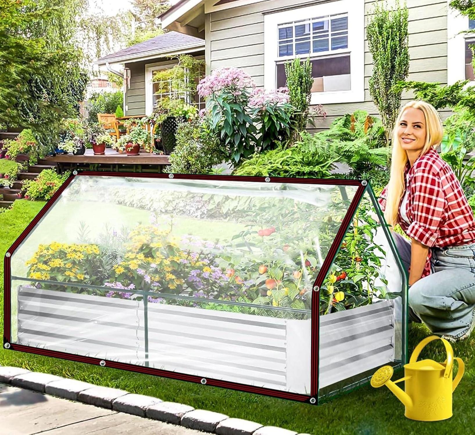Transparente Abdeckplane Wasserdicht 3x3m für Schutz Garten Möbel- Gewebeplane Wetterfest