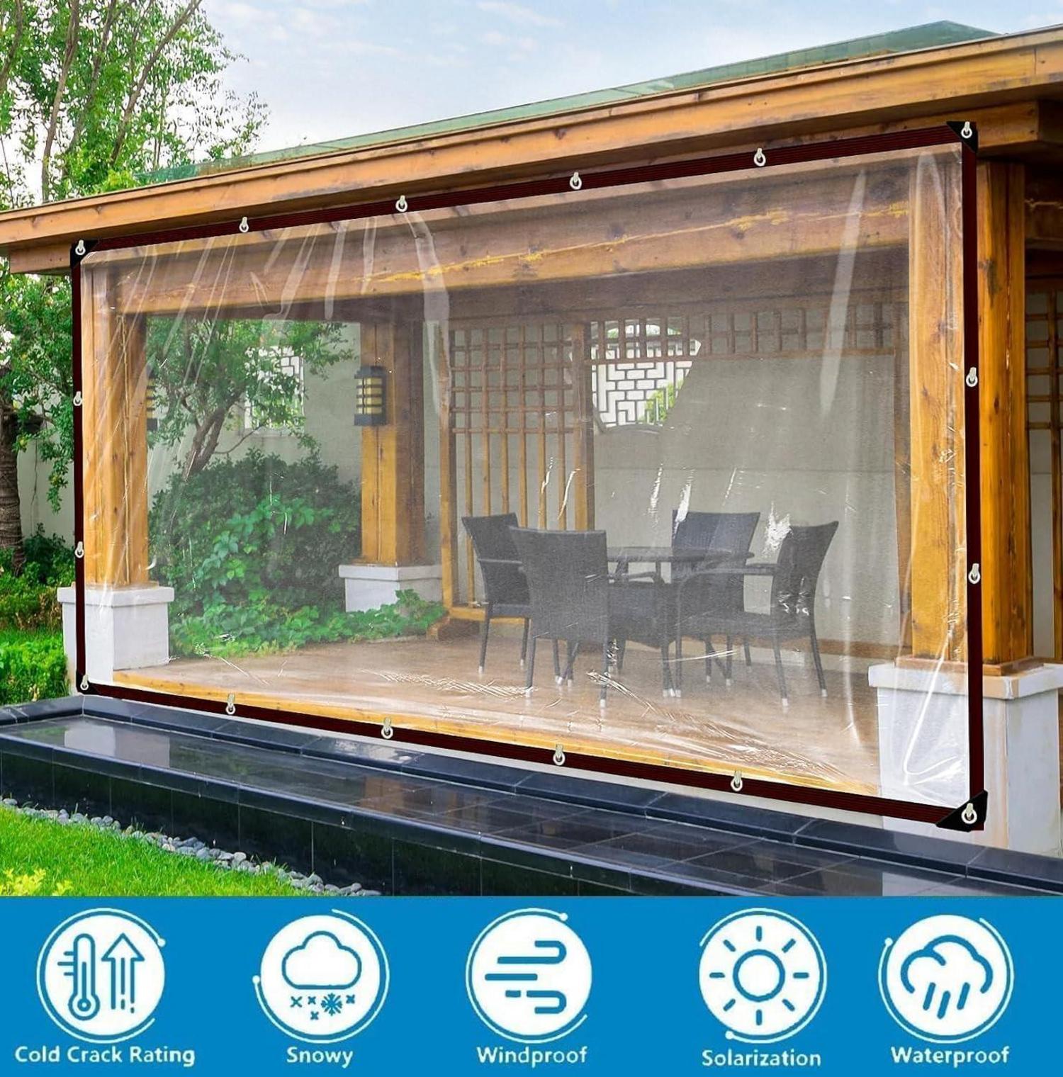 Abdeckplane Transparent wasserdicht 3x6m öSen Garten Möbel