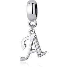 925 Sterling Silber Initial Charm Anhänger Buchstabe A-Z für Armbänder