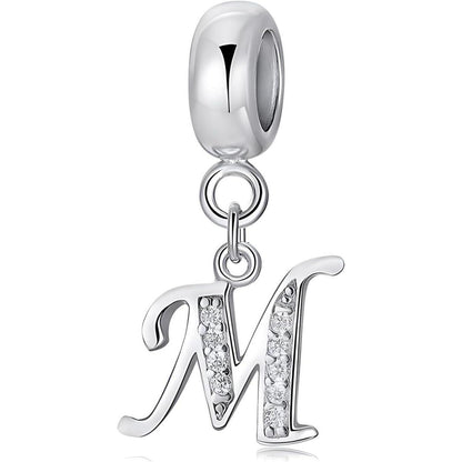925 Sterling Silber Initial Charm Anhänger für Armbänder und Halsketten