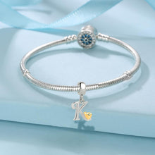 Symretie Damen 925 Sterling Silber Buchstaben Charm Anhänger