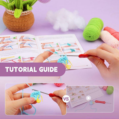 Häkelset Tulpen Topf Deko DIY Anfänger Komplettset Videoanleitung