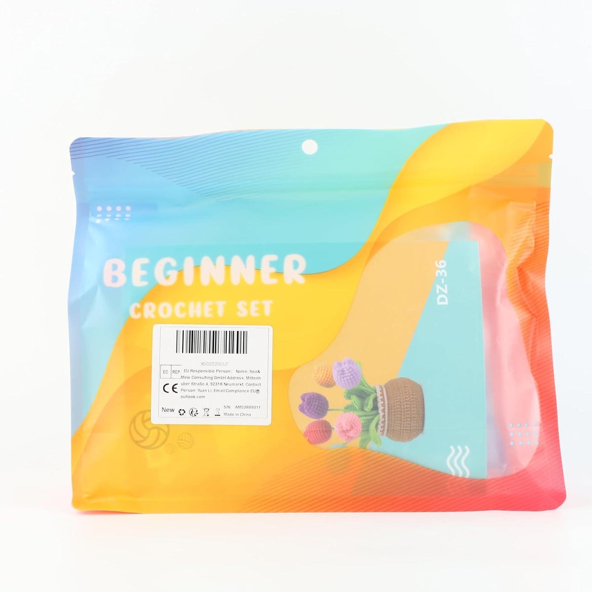 Häkelset Tulpen Topf Deko DIY Anfänger Komplettset Videoanleitung