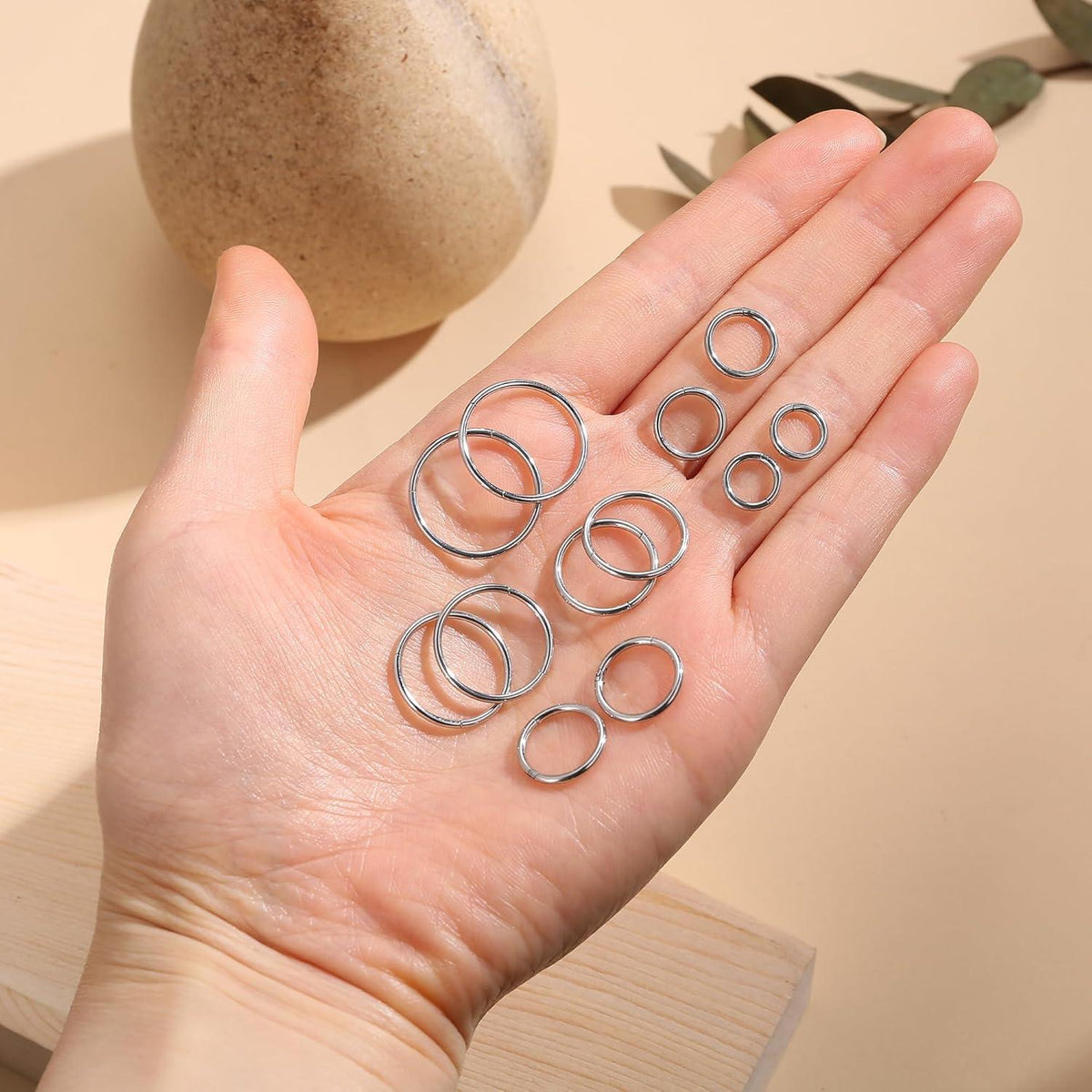 Edelstahl Nasenpiercing Ringe 12er Set 16G Hypoallergen für Damen Herren
