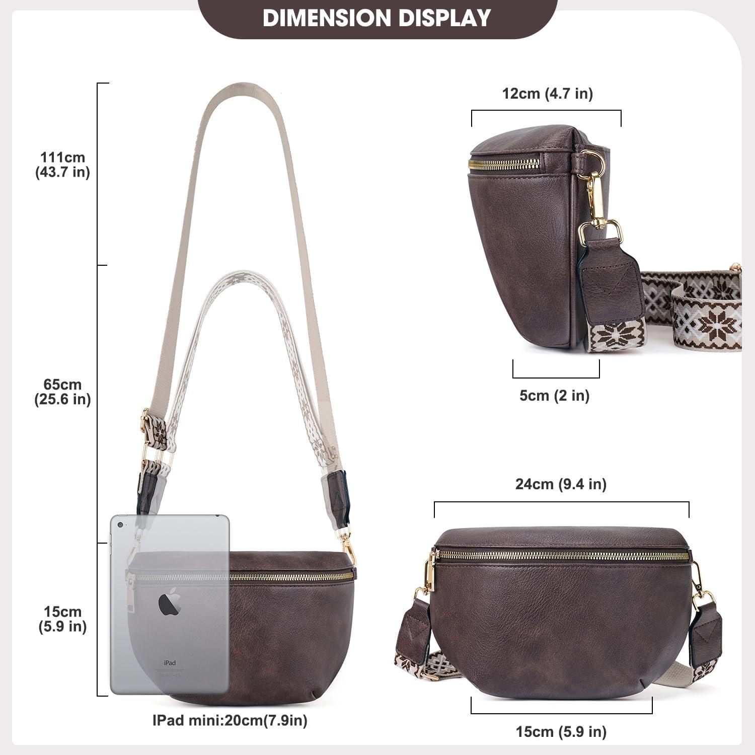 Damen Umhängetasche RFID Blockierung PU Leder Crossbody Bag