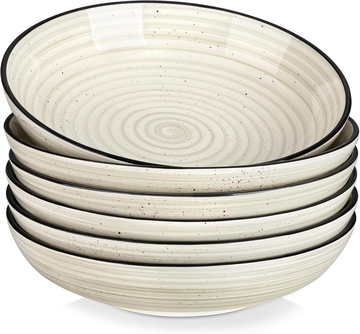 Moderne vancasso Bonbon Suppenteller 6er Set, Steingut groß 1500ml