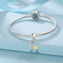 Buchstaben Charm Anhänger mit Gelbem Herz für Europäische Armbänder