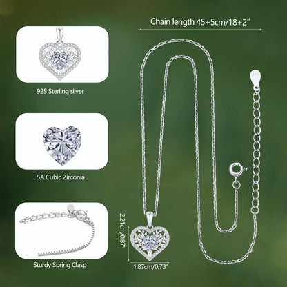 Lebensbaum Herz Kette Damen 925 Sterling Silber Geburtsstein